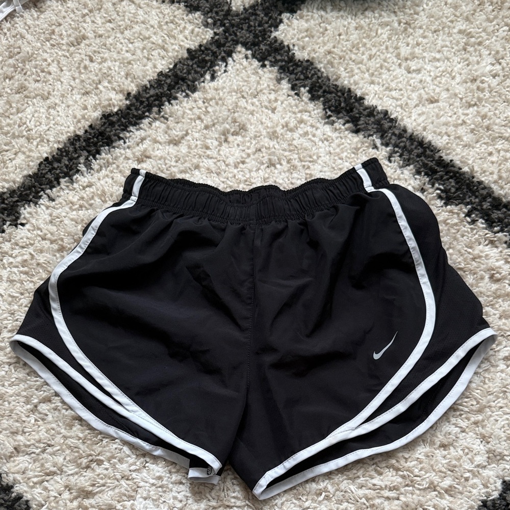 Nike Women's Black and White Athletic Shorts